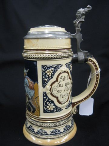 German Pottery Stein bas-relief