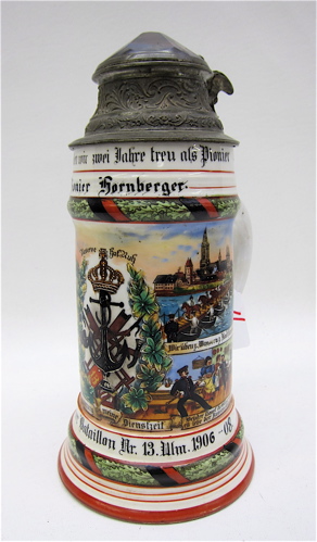 GERMAN REGIMENTAL PORCELAIN STEIN