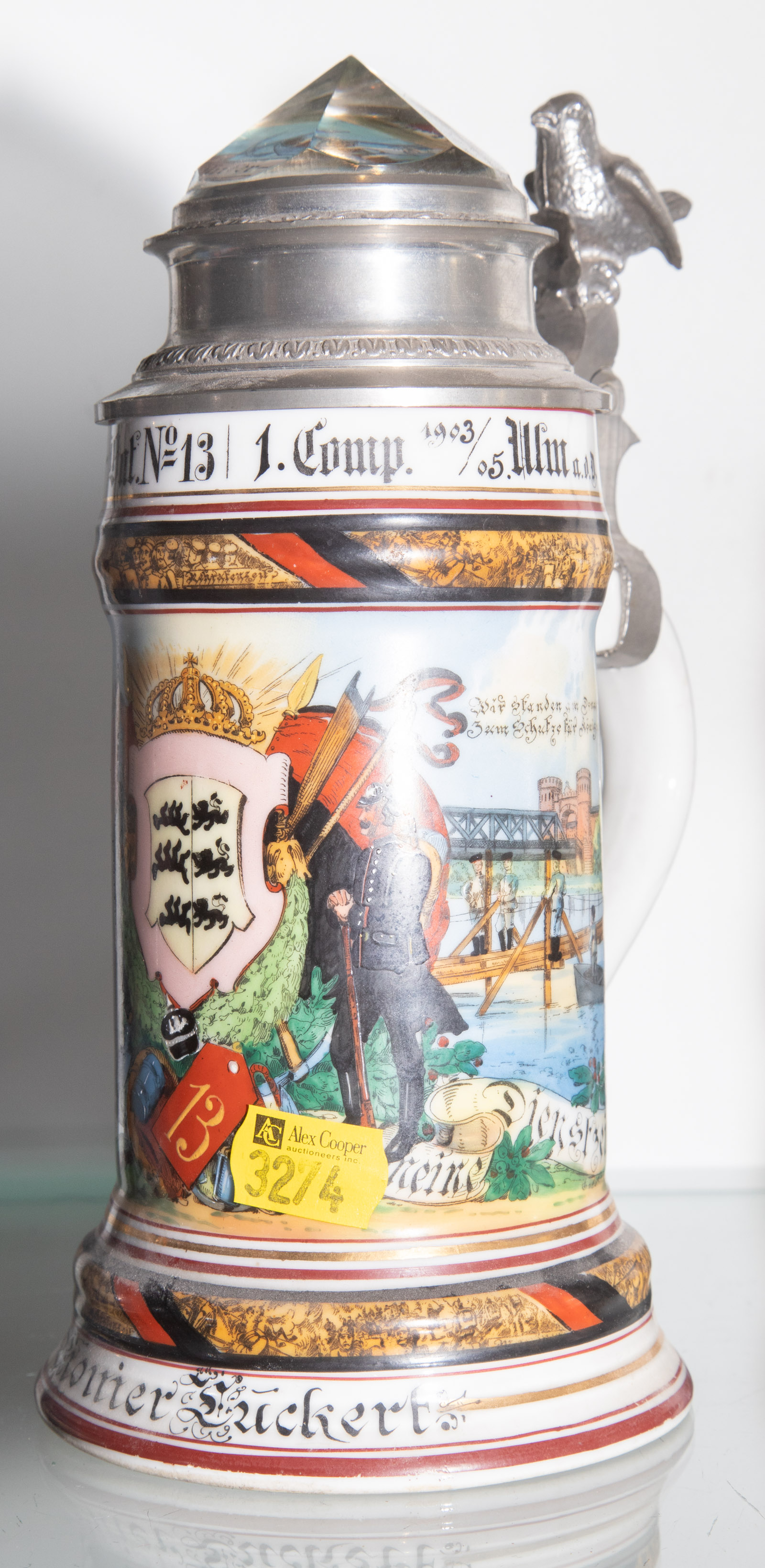 GERMAN REGIMENTAL STEIN Circa 1900,