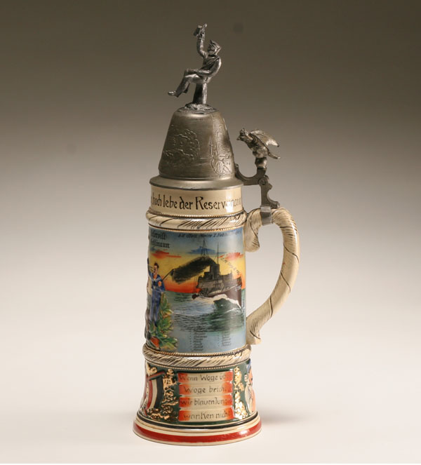 German regimental stein, naval