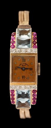 German rose gold wristwatch, P