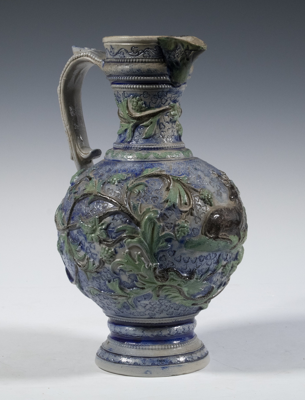 GERMAN SALT GLAZED STONEWARE FLAGON