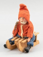 GERMAN SANTA ON SLED 20TH CENT
