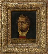 GERMAN SCHOOL OIL ON CRADLE BO