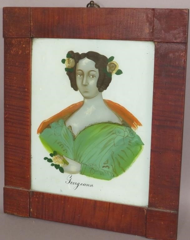 GERMAN SCHOOL REVERSE PAINTED