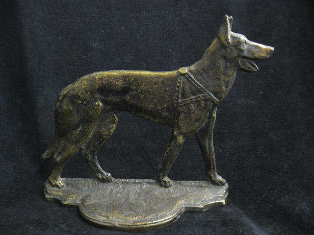 German Shepherd Cast Iron Figural