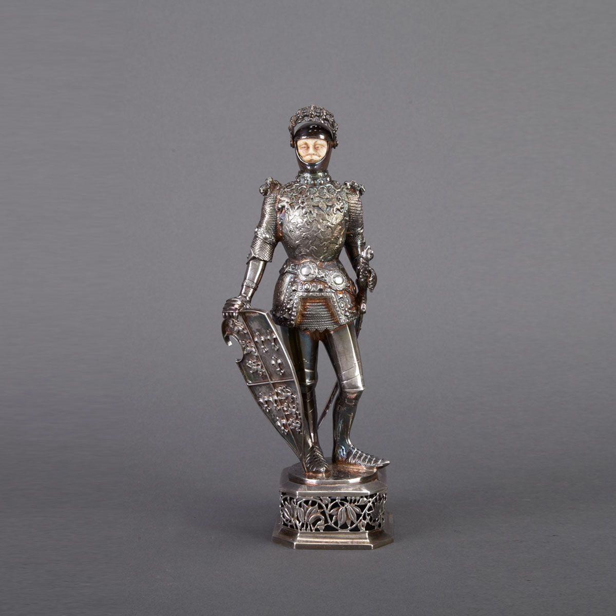 German Silver and Carved Ivory