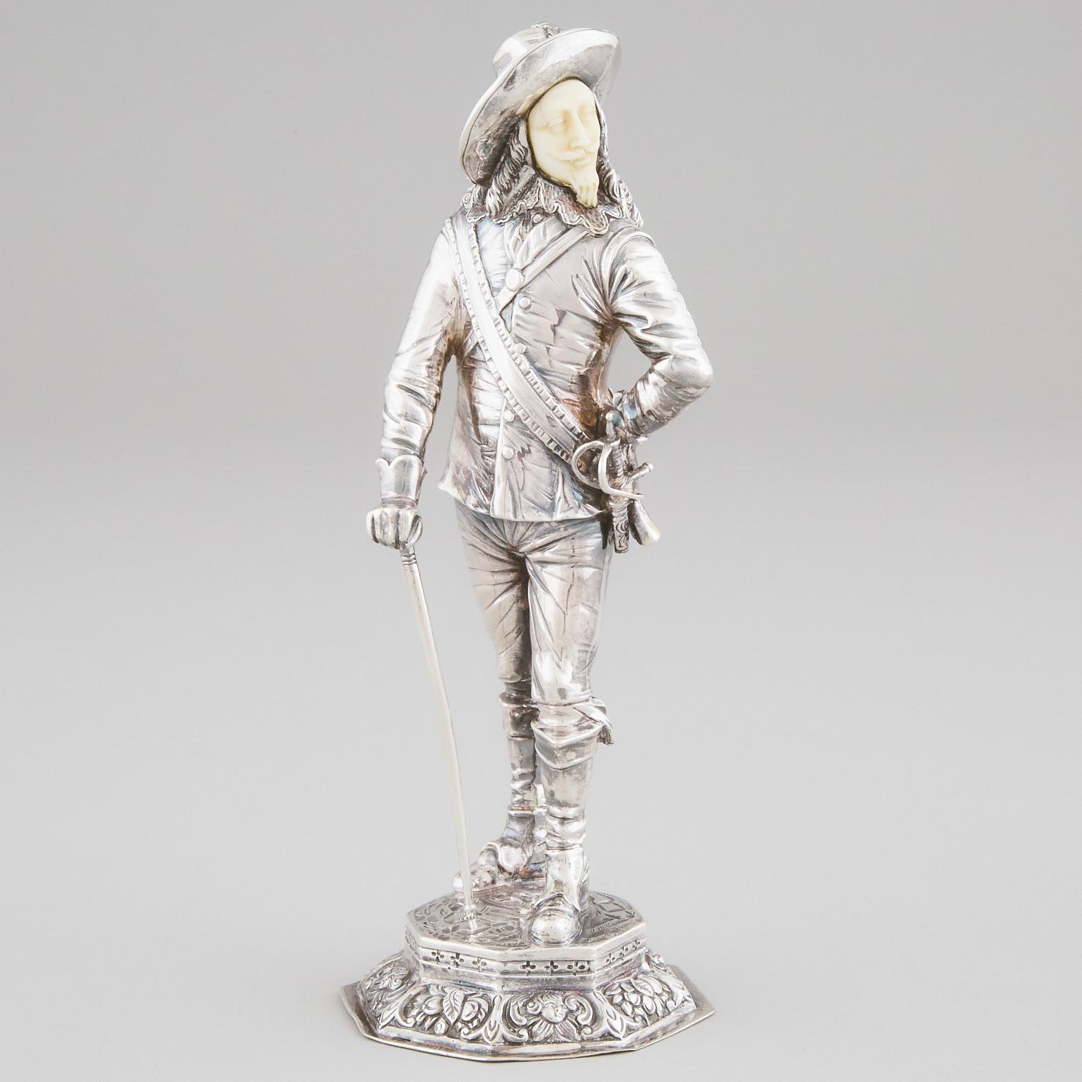 German Silver and Carved Ivory