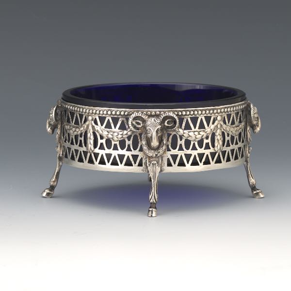 GERMAN SILVER AND COBALT BLUE GLASS