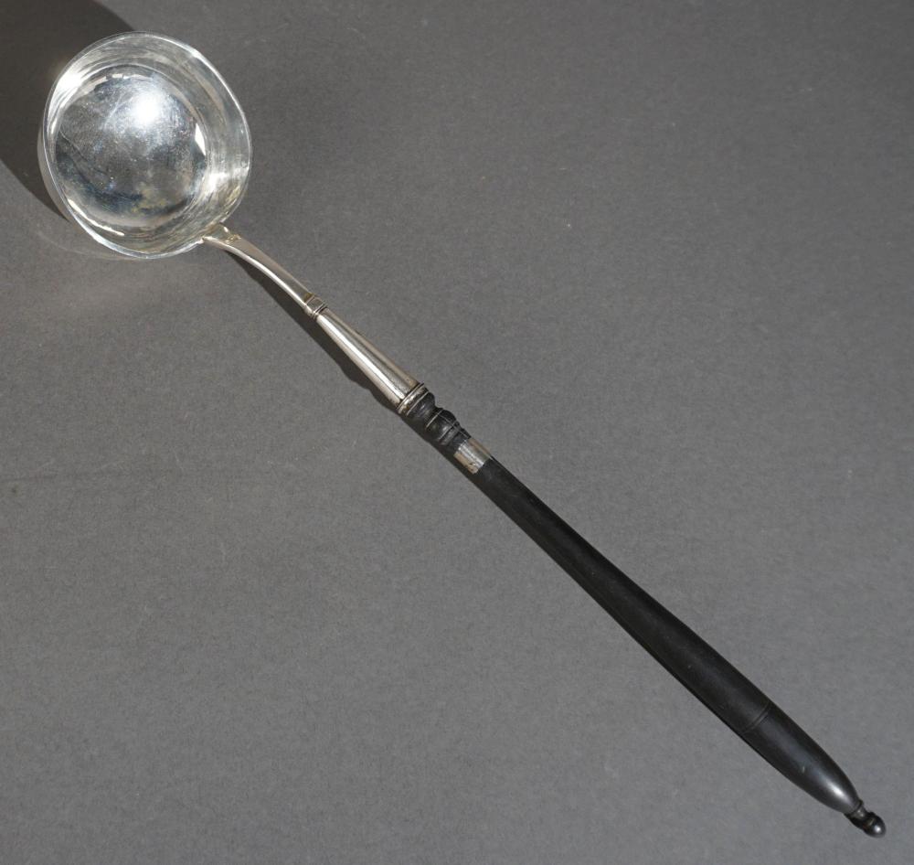 GERMAN SILVER AND TREEN HANDLE