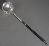 GERMAN SILVER AND TREEN HANDLE