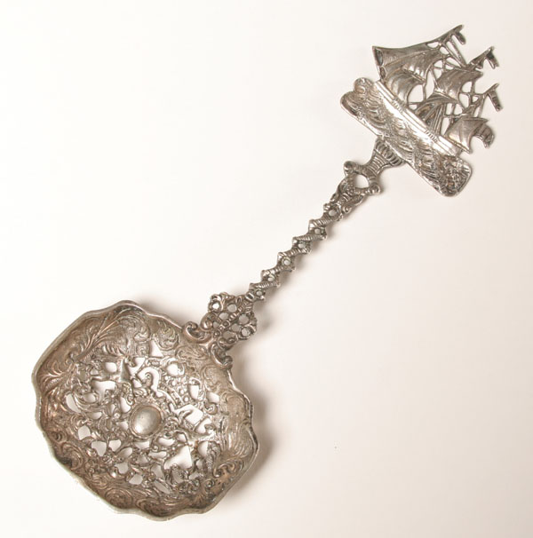 German silver bon bon spoon;