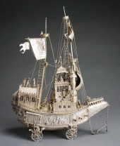 GERMAN SILVER CARAVEL-FORM NEF