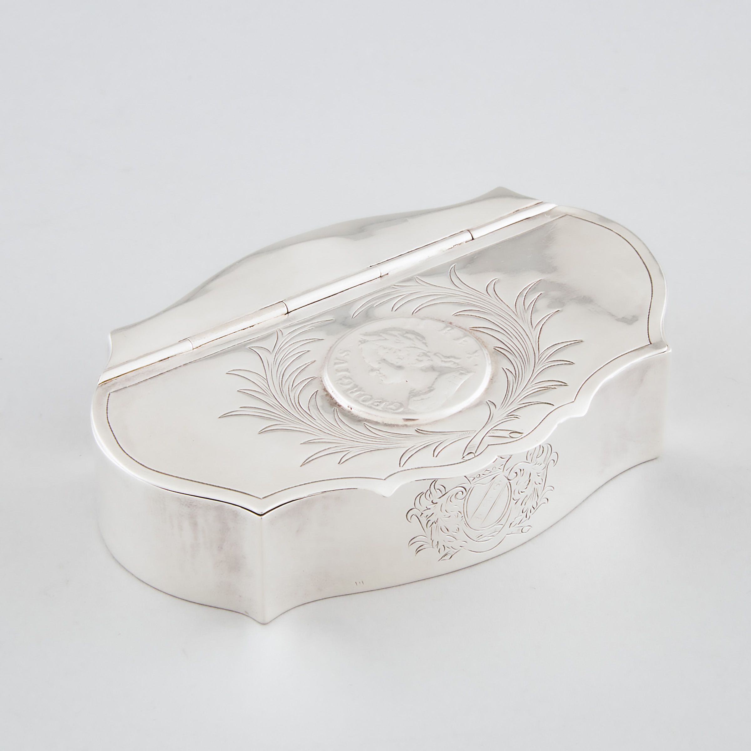 German Silver Cartouche Shaped