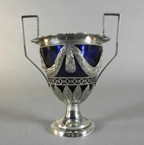 GERMAN SILVER & COBALT GLASS