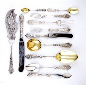 German silver flatware service