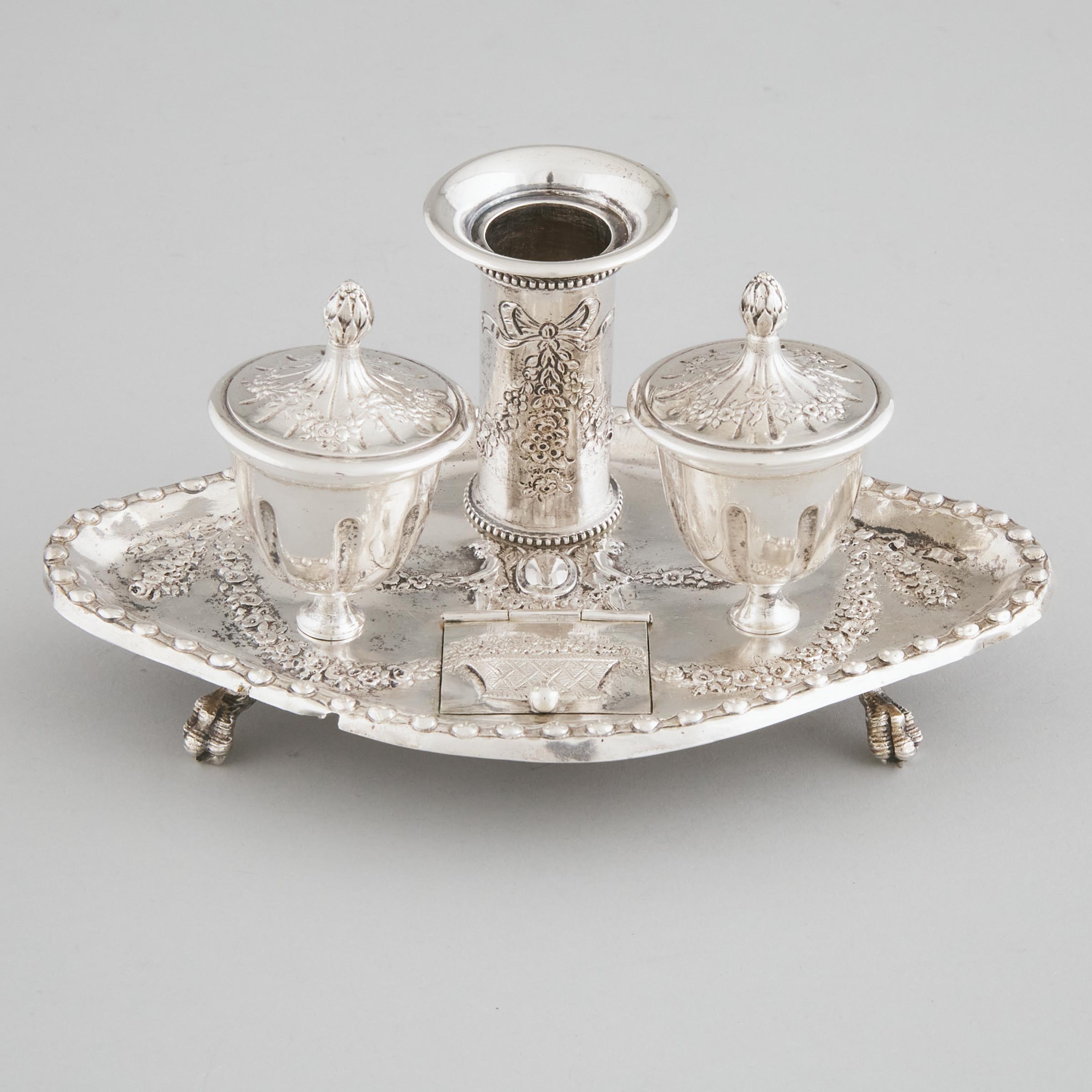 German Silver Inkstand, Karl