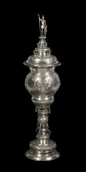 GERMAN SILVER LIDDED POKAL CUP