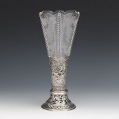 GERMAN SILVER OPEN WORK VASE W