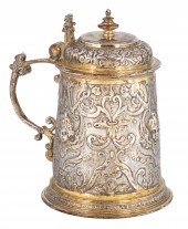 GERMAN SILVER PARCEL GILT TANK