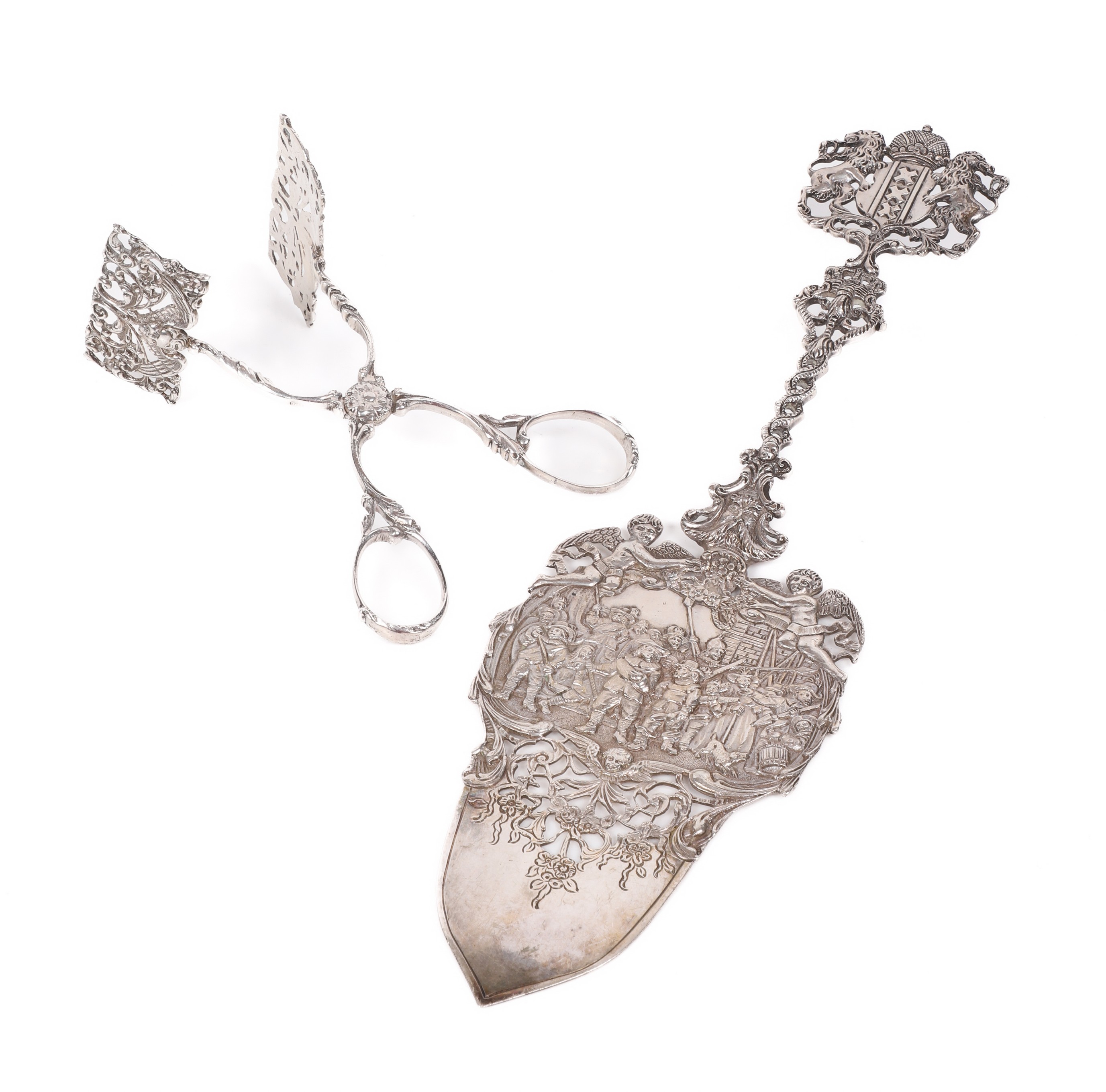 German silver pie server and