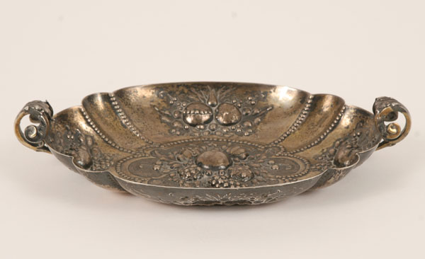 German silver repousse bowl,
