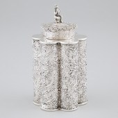 German Silver Repoussé Tea Cad