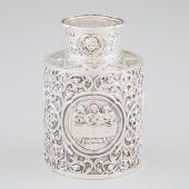 German Silver Repoussé Tea Cad