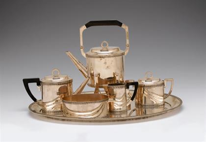 German silver six piece tea service