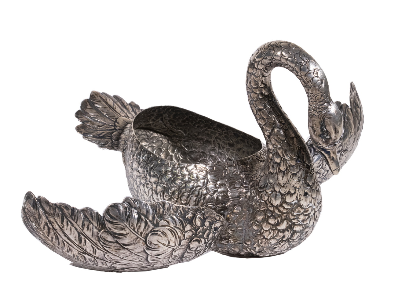 GERMAN SILVER SWAN CENTERPIECE BOWL