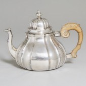 German Silver Teapot, Esaias B