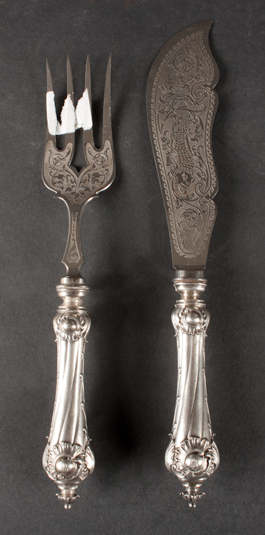 German silver two-piece fish