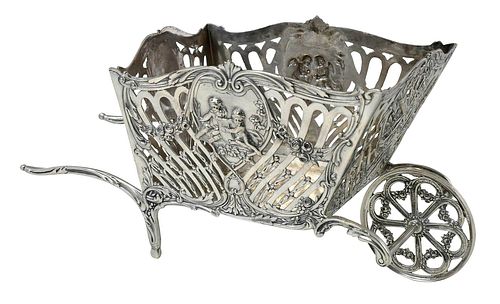 GERMAN SILVER WHEELBARROW