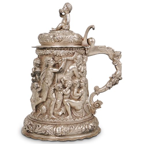 GERMAN SILVERED METAL REPOUSSE