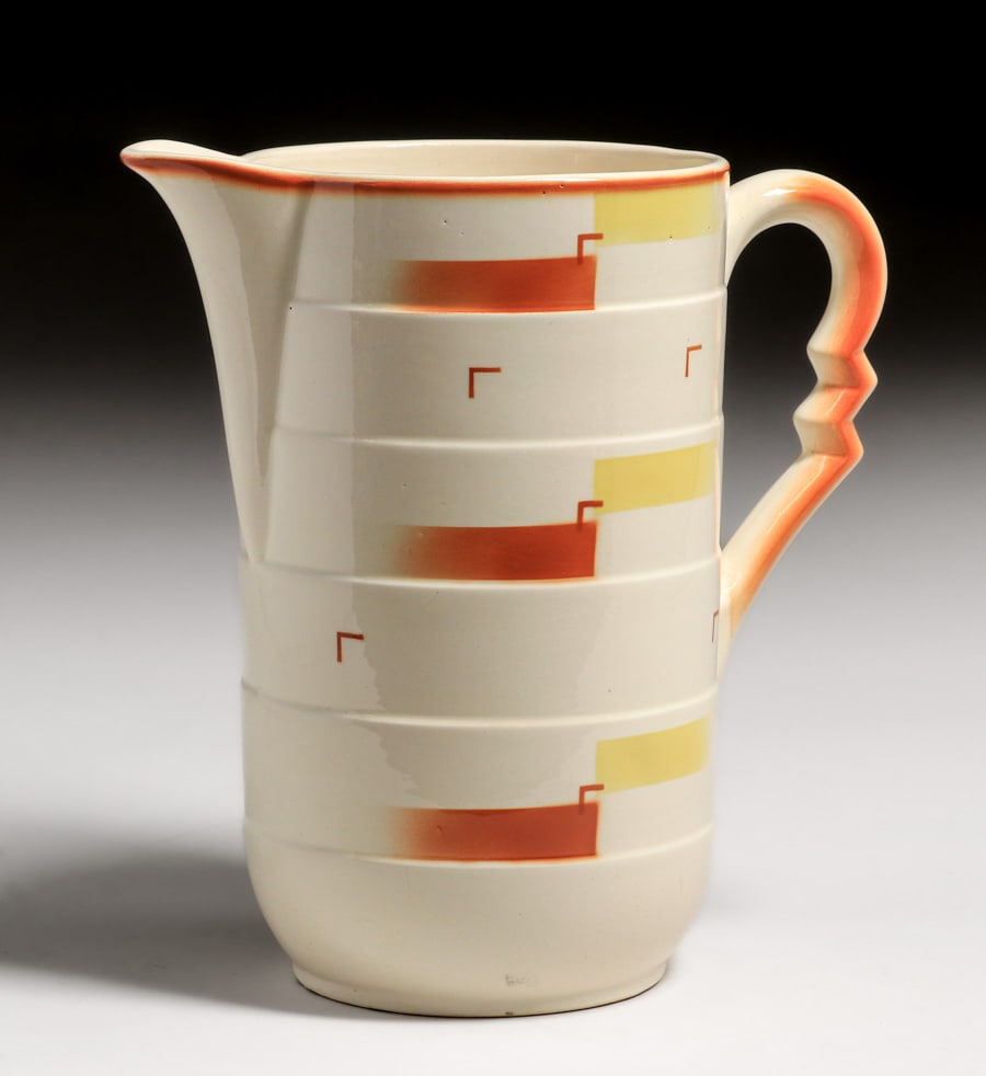 GERMAN SPRITZDEKOR ART DECO PITCHER