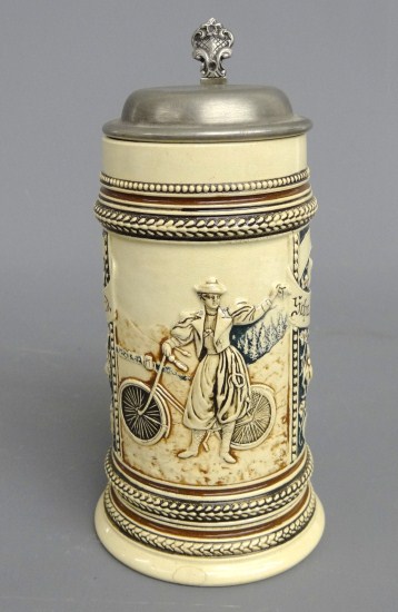 German Stein with female cyclist.