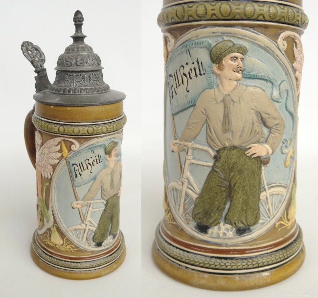 German stein with safety. 1/2L.