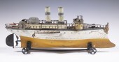 GERMAN TOY CLOCKWORK BATTLESHI