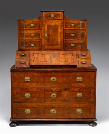 German walnut inlaid bureau