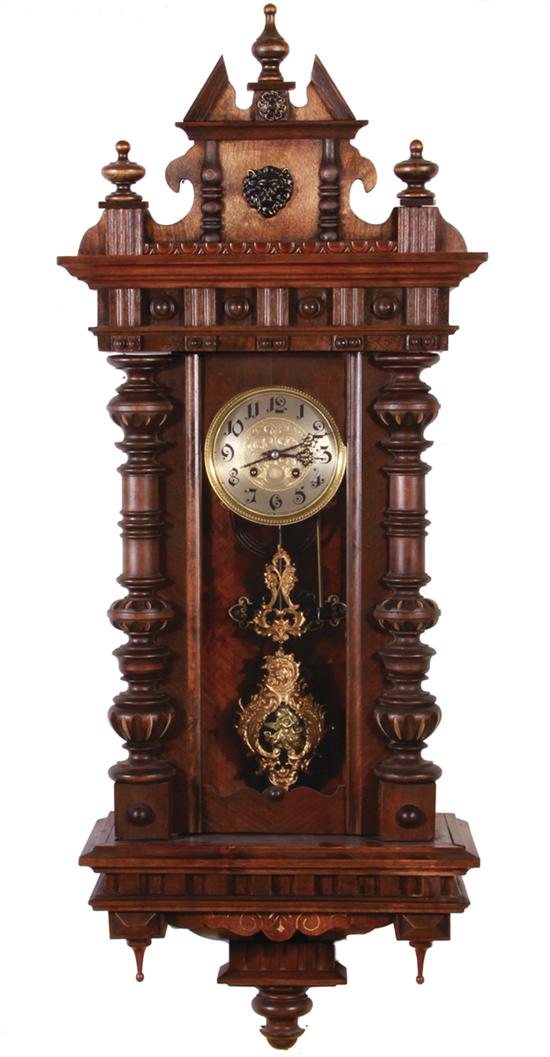 German walnut wall regulator