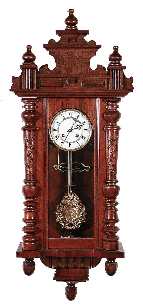 German walnut wall regulator
