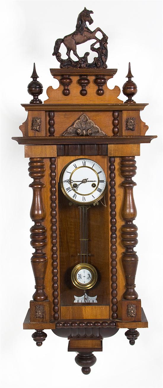German walnut wall regulator