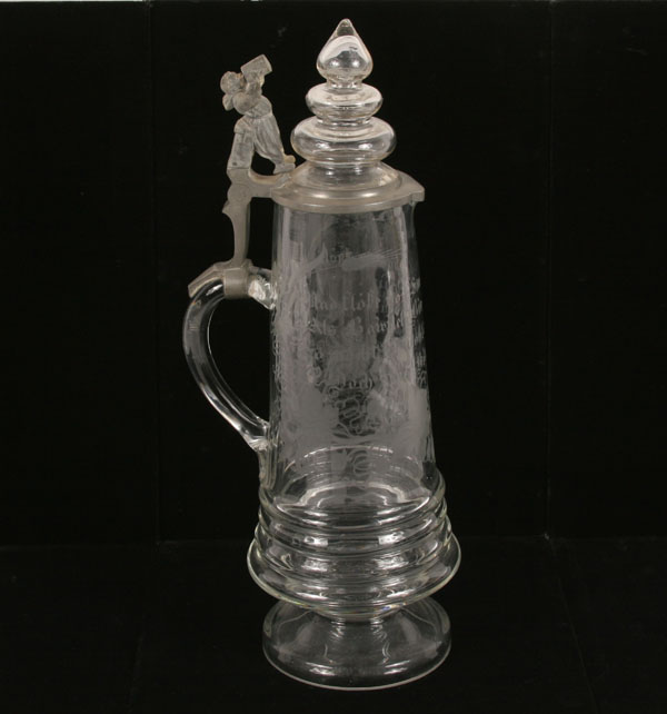 German wheel cut and etched glass