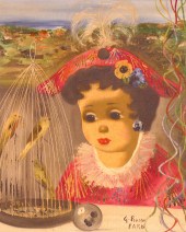 Germano Russo Girl with Parrot