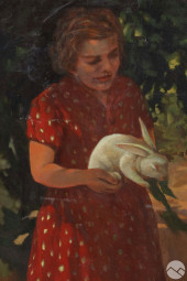 GEZA PESKE 1859-1934 GIRL WITH