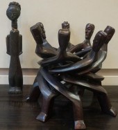 GHANAIAN CARVED WOOD UNITY FIG