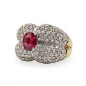 GIA 18K GOLD, RUBY AND DIAMOND