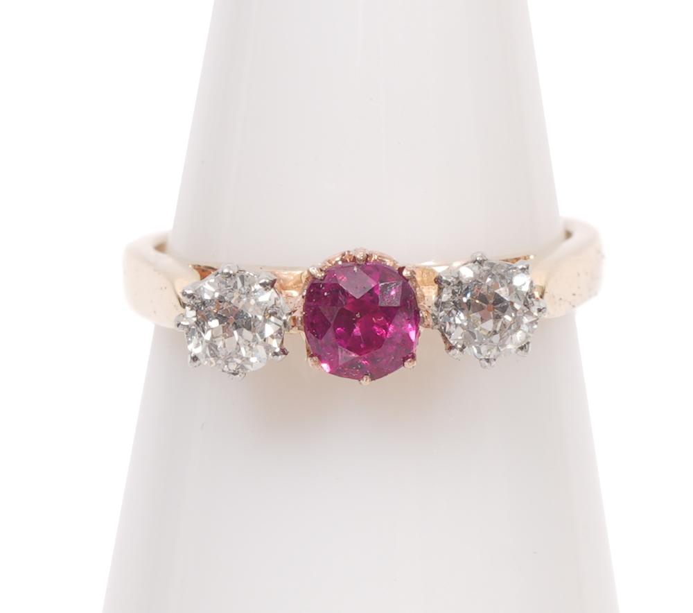 GIA BURMESE RUBY & DIAMOND 14K YG