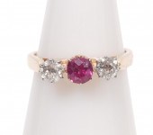 GIA BURMESE RUBY & DIAMOND 14K