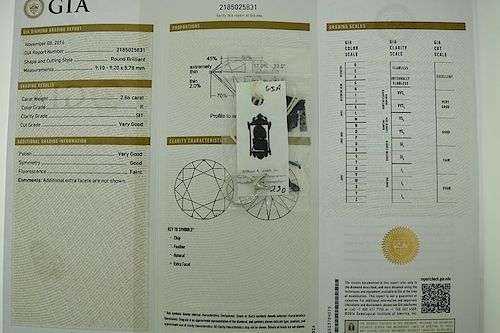 G.I.A. CERTIFIED 2.86 ROUND